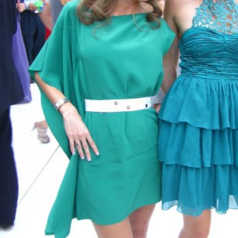 BCBG Turquoise Cocktail Dress Size XXS with belt